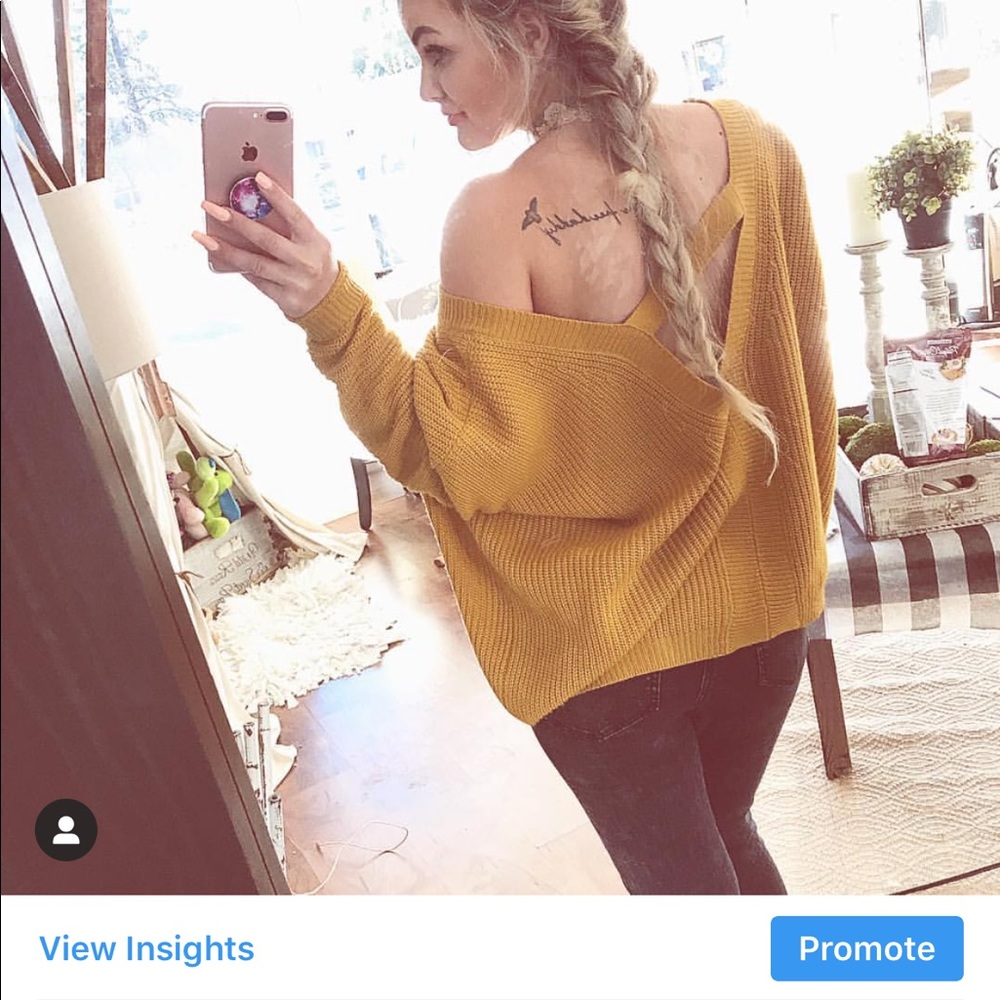Mustard open back Sweater